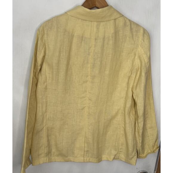 J. Crew Blazer Unstructured Parke 100% Linen Jacket Pale Yellow Women Size 6 NWT - Picture 6 of 10